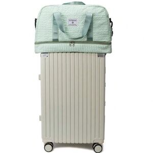 Duffle bag gym bag carry on New large carry on suitcase weekend bag mint green